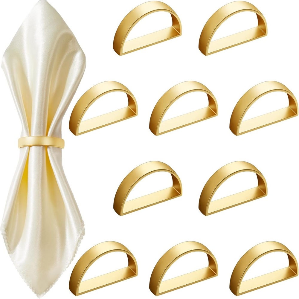 20 Stainless Steel Napkin Rings Metal Holders Modern 
Dinner Party Matte Gold